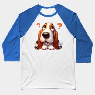 Cute Clueless Basset Hound Baseball T-Shirt